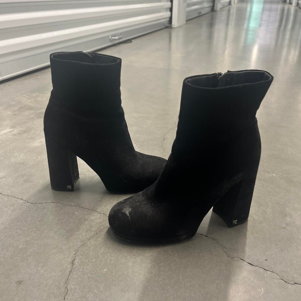 black suede booties